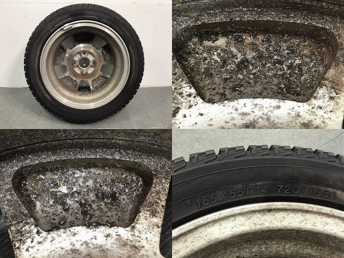 フィット ヴィッツ キューブ マーチ デミオ 等 社外 ホイールタイヤ 1本のみ 14ｘ4.5J/ET48/4穴 4H/PCD100/ハブ径55mm (118232)