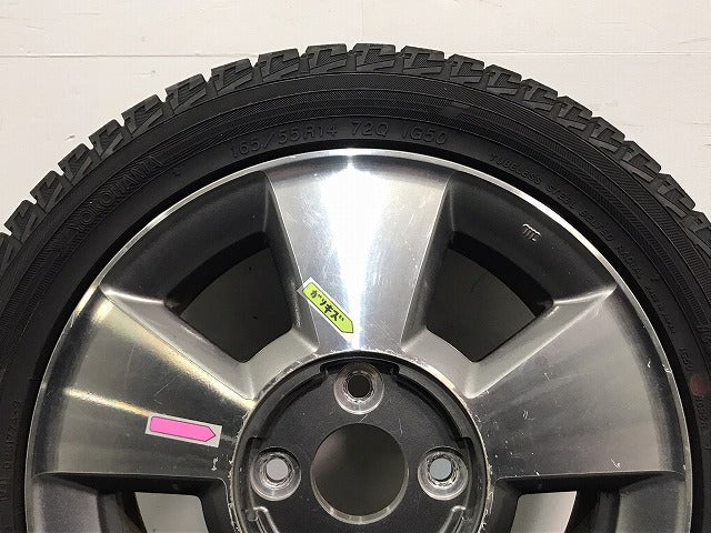 フィット ヴィッツ キューブ マーチ デミオ 等 社外 ホイールタイヤ 1本のみ 14ｘ4.5J/ET48/4穴 4H/PCD100/ハブ径55mm (118235)