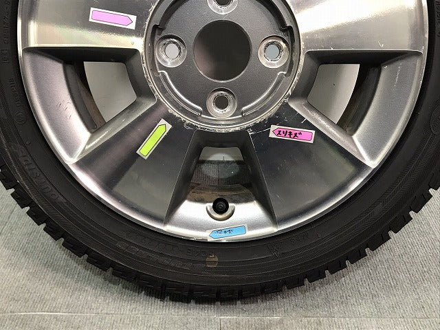 フィット ヴィッツ キューブ マーチ デミオ 等 社外 ホイールタイヤ 1本のみ 14ｘ4.5J/ET48/4穴 4H/PCD100/ハブ径55mm (118235)