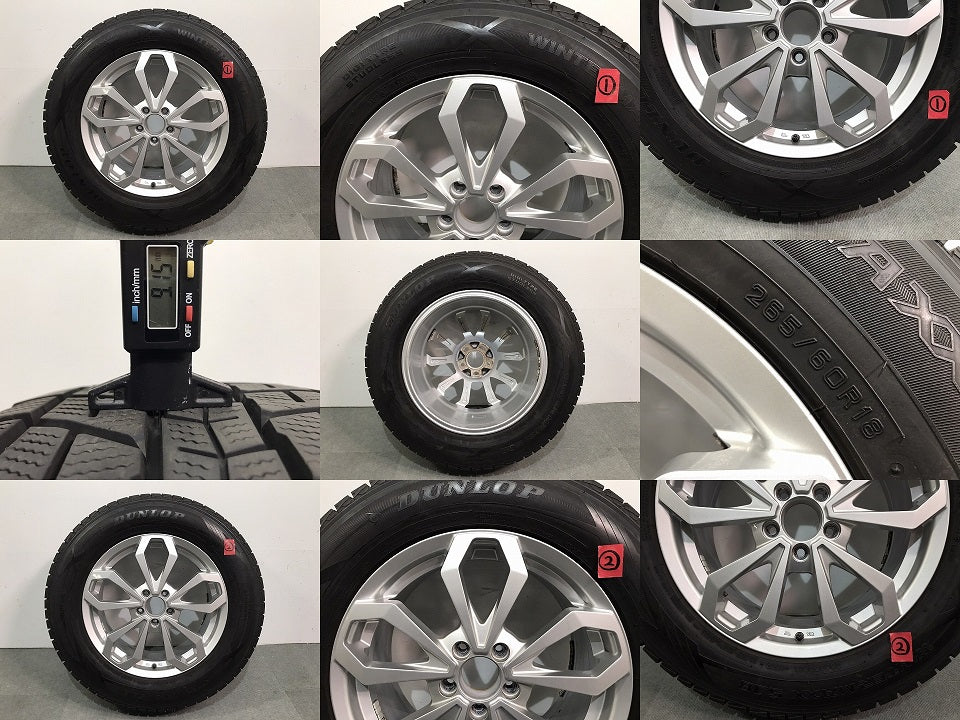 Gクラス W463 ゲレンデ 社外 スタッドレスタイヤ ホイール 4本セット AGA TAS 18x8J/ET58/5穴 5H/PCD112/ハブ径66.6 M1409 ベンツ(118282)