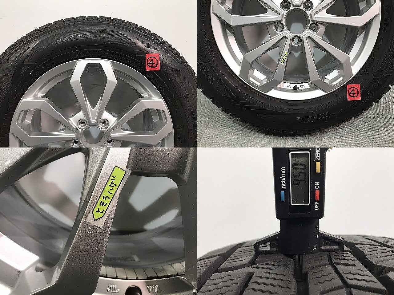 Gクラス W463 ゲレンデ 社外 スタッドレスタイヤ ホイール 4本セット AGA TAS 18x8J/ET58/5穴 5H/PCD112/ハブ径66.6 M1409 ベンツ(118282)
