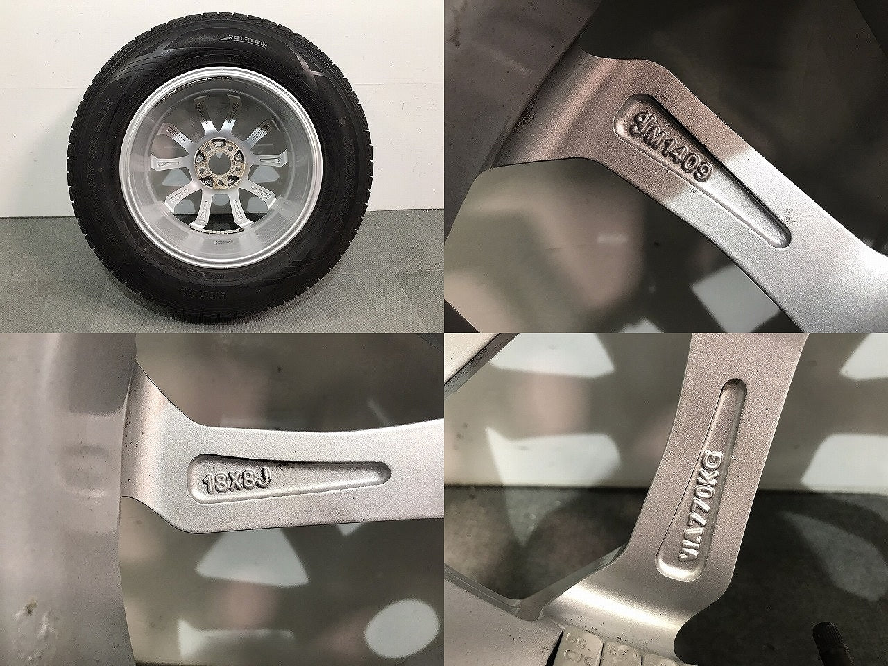 Gクラス W463 ゲレンデ 社外 スタッドレスタイヤ ホイール 4本セット AGA TAS 18x8J/ET58/5穴 5H/PCD112/ハブ径66.6 M1409 ベンツ(118282)