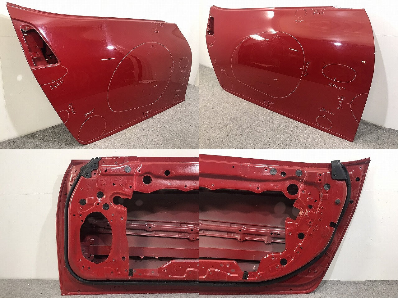 フェアレディZ FAIRLADY Z/Z34/HZ34 純正 右フロント ドア バイブラントレッドかカーマインレッドかは不明です レッド 日産 (119554)
