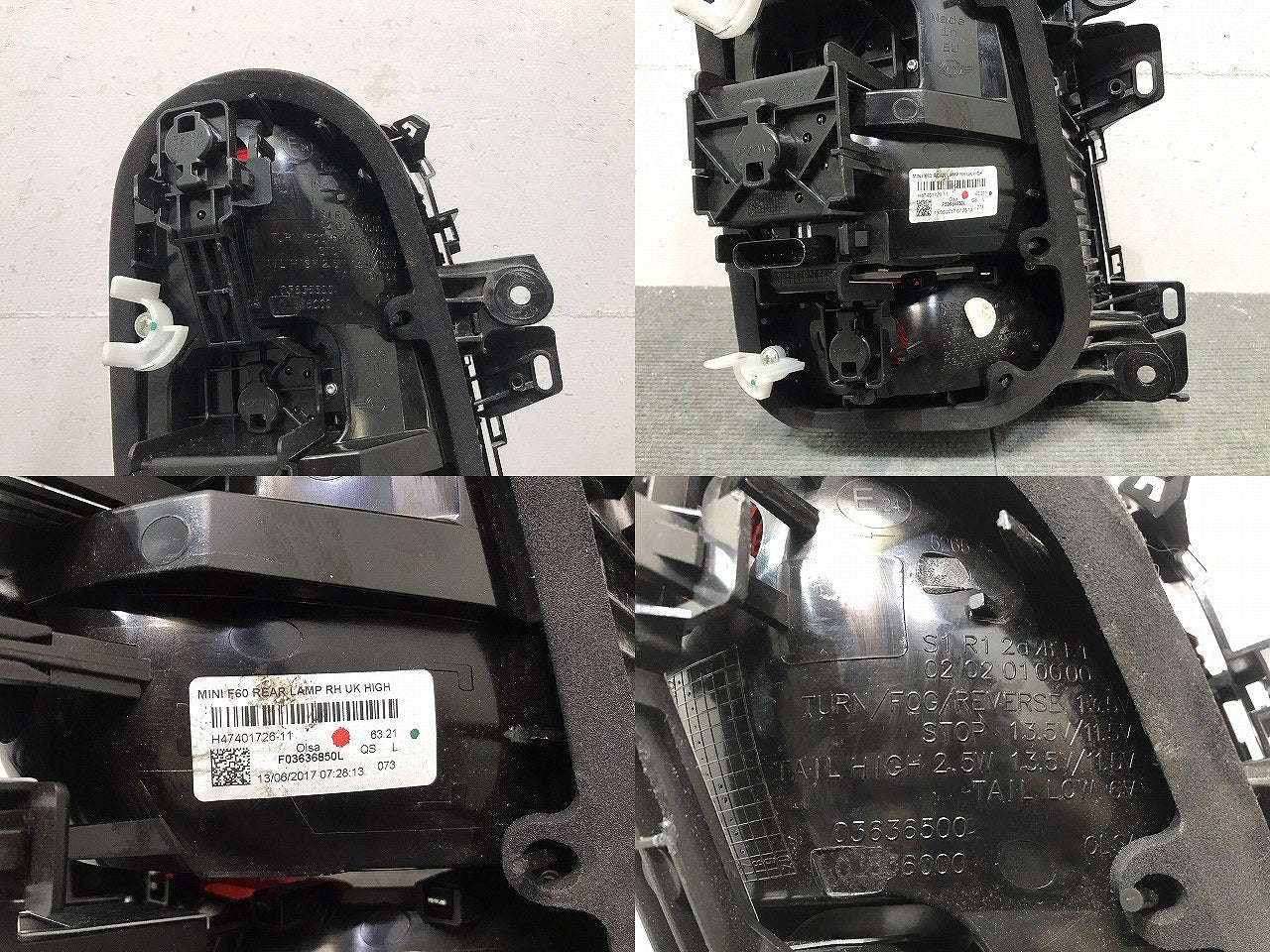 クロスオーバー/F60 純正 右テールランプ/ライト/レンズ ハロゲン F03636850L ミニ MINI (119579)