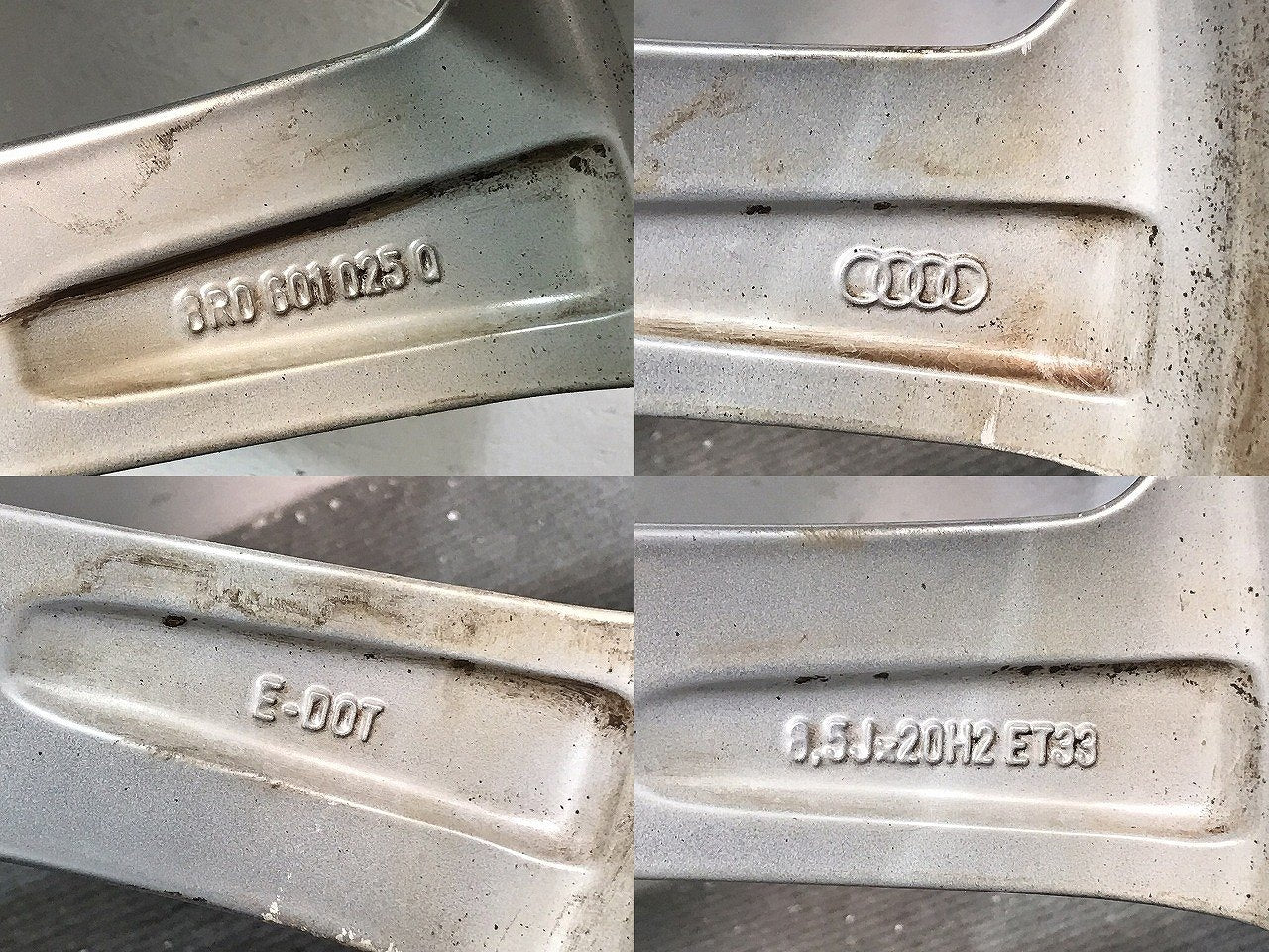 Q5/8R系/Sライン 純正 ホイール 1本のみ 20ｘ8.5J/ET33/5穴 5H/PCD112/ハブ径66mm 8R0601025Q アウディ (119588)