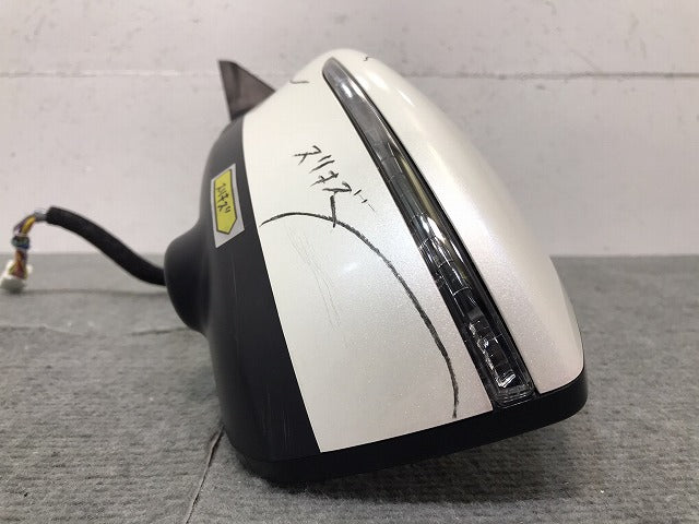 キックス/P15 純正 後期 左ドアミラー11線 カメラウインカー付 MURAKAMI G579/(ウィンカー部分)G531 ブリリアントホワイトパール (120441)