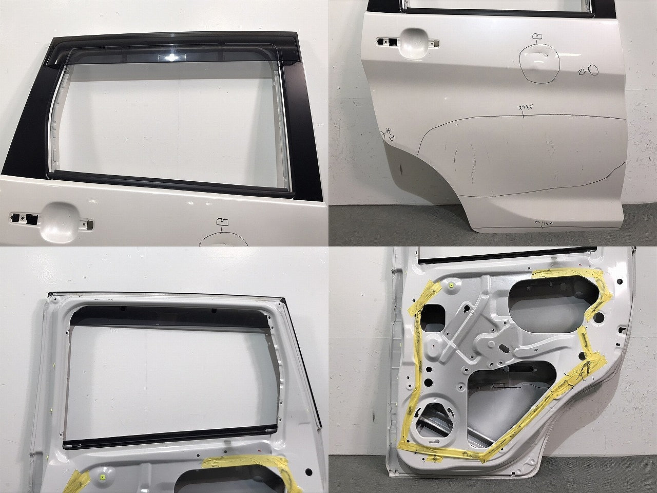 デイズ/EKワゴン/B21W/B11W 純正 右リア ドア バイザー付 ホワイトパール(3コートパール) カラーNo.SLN 日産 (120635)