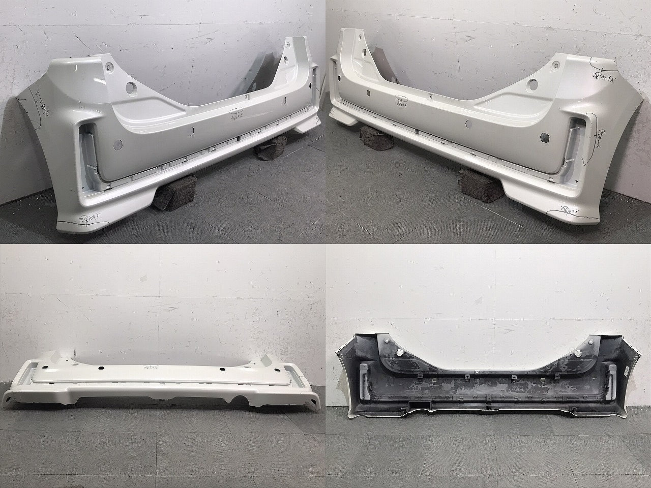 スペーシア カスタム/フレアワゴン カスタムスタイル/MK53S/MM53S 純正 リアバンパー 71811-79R5/79R6 ピュアホワイトパール ZVR (121468)
