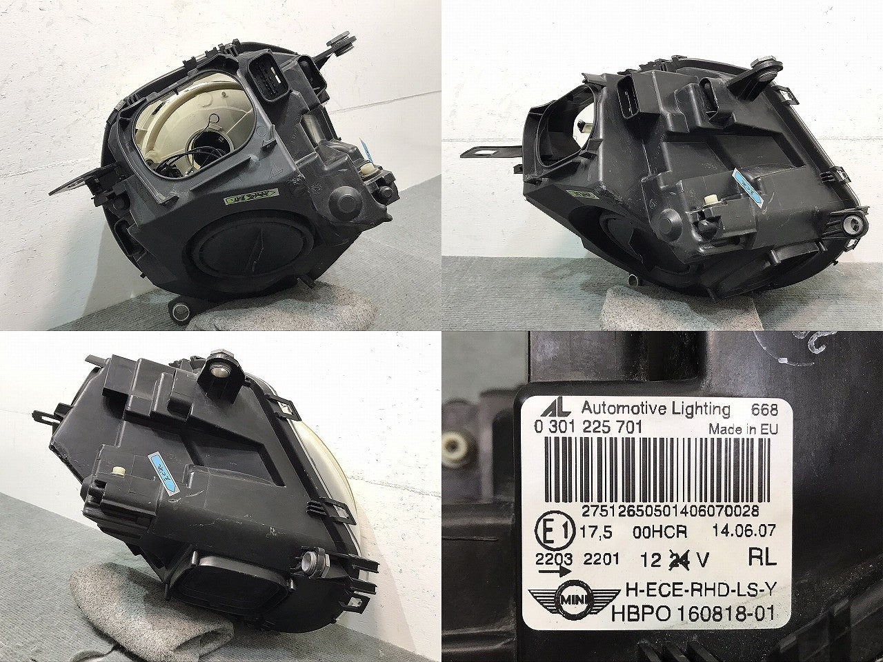 MINI/ミニ/R55/R56/R57 純正 前期 左ヘッドライト/ランプ ハロゲン AL Automotive Lighting 0 301 225 701/160818-01 (122038)
