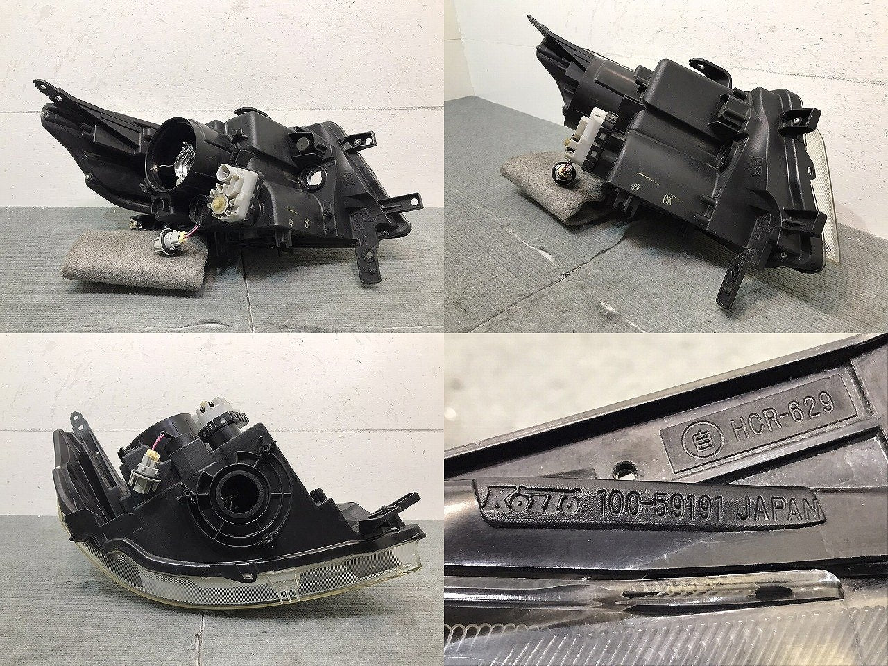ワゴンＲ／スティングレ－／ＭＨ２３　純正　左ヘッドライト／ランプ　キセノン　ＨＩＤ　レベライザー　１００－５９１９１（１２２４３６