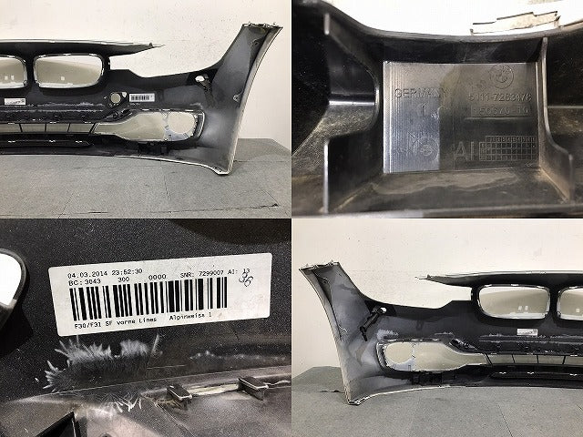 3シリーズ/F30/F31 純正 フロントバンパー 5111-7263478 アルピンホワイトⅢ カラーNo.300 BMW カラーNo.300 BMW (123564)