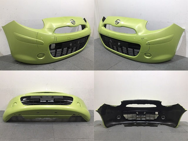 マーチ K13/NK13 純正 前期 フロントバンパー グリル付 62022 1HC0H スプリンググリーン JAD 日産(125319)