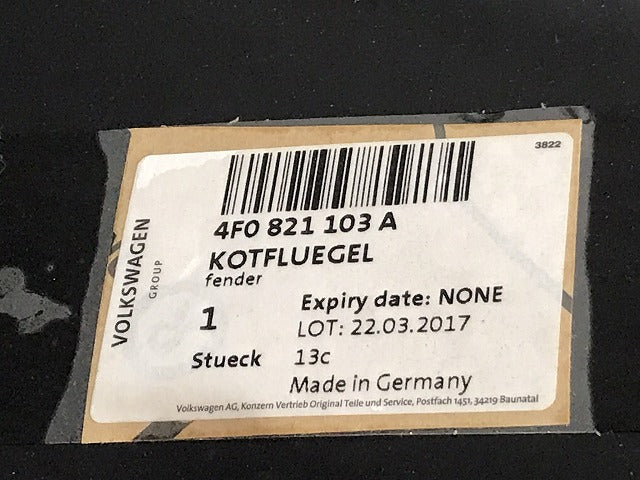 新品!A6(C6) 4F/2005-2008 純正 左フロント フェンダー 021 03207150 7 4F0821103A 未塗装 アウディ(126002)