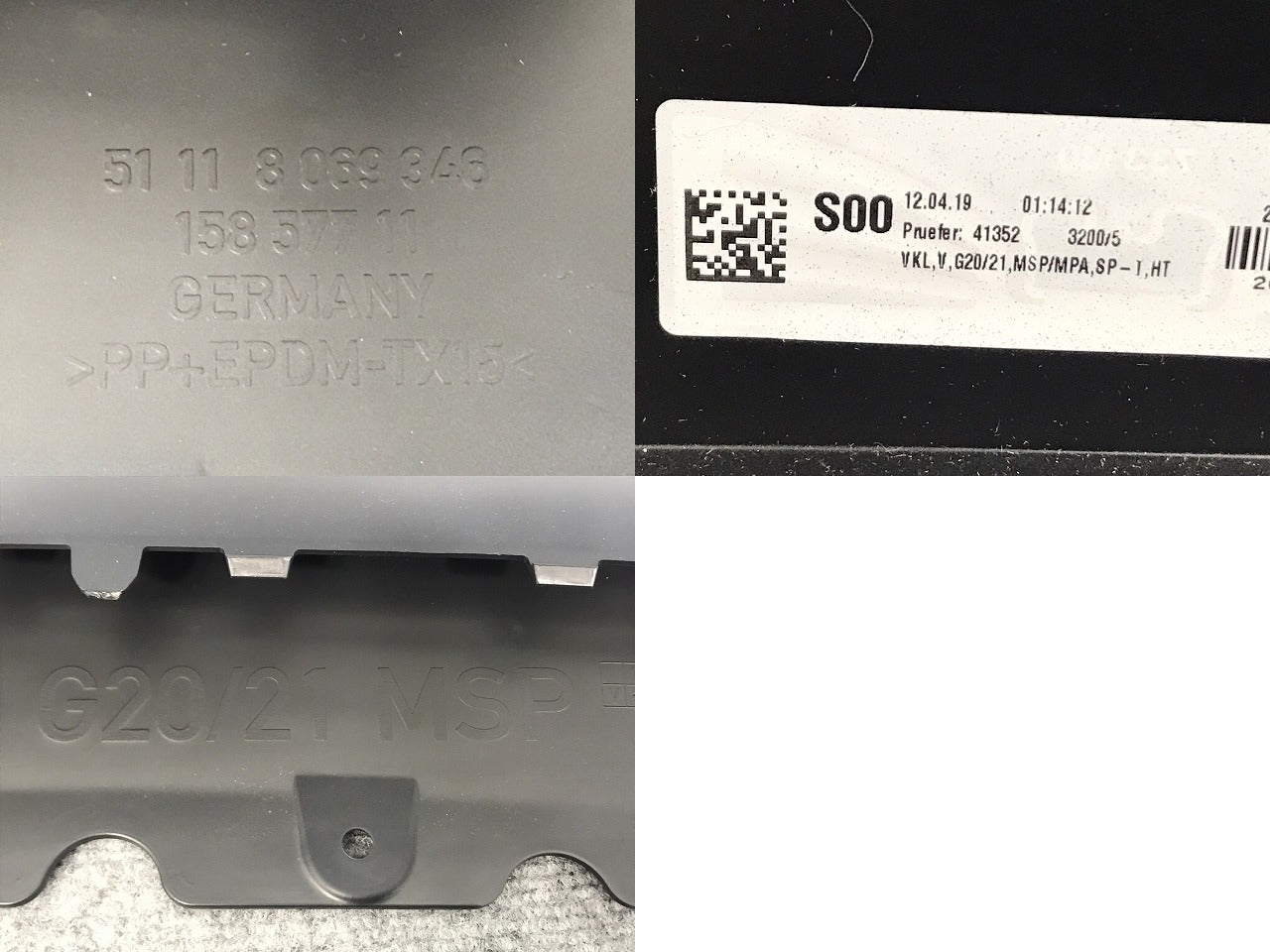 新品!3シリーズ/Mスポーツ G20/G21 純正 フロント バンパー 51 11 8 069 346 51118099895 サフ BMW(126009)