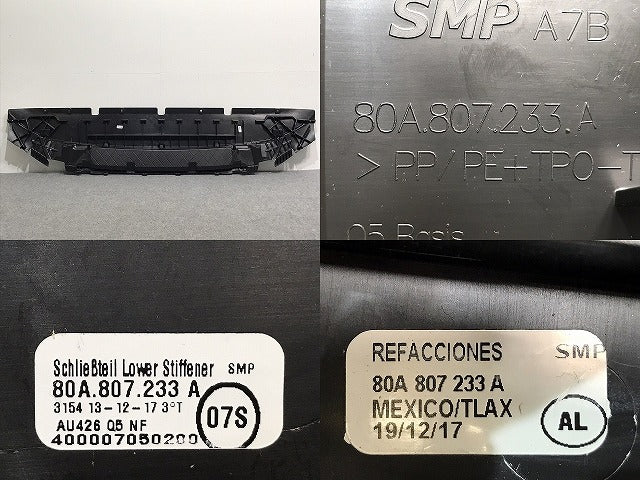 新品!Q5 FYDAXS/FYDAXA/FYDETA/FYDETS 2017- 純正 フロント バンパー アンダーカバー 80A.807.233.A 80A807233A 素地 アウディ(126395)