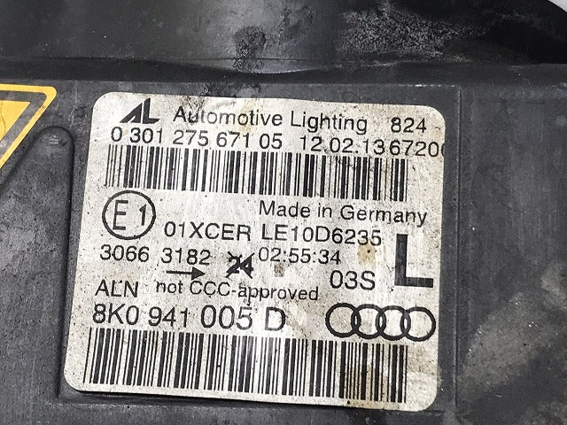A4(B8) 8K 系/2012-2015 純正 後期 左 ヘッドライト/ランプ キセノン HID AL Automotive Lighting 8K0 941 005 D アウディ(130116)