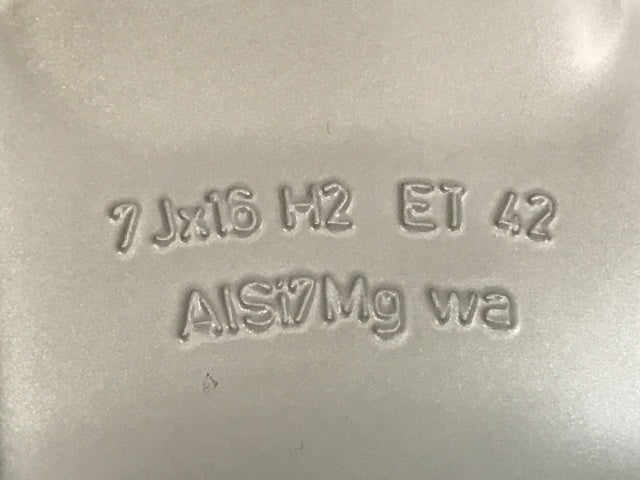 新品!A4(B6/B7) 8E系/2001-2005 純正 ホイール 1本のみ 16x7J/ET42/5穴 5H/PCD112/ハブ径57 8E0 601 025 BC 8E0601025BC アウディ(134651)