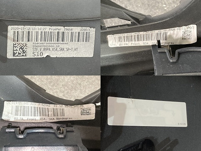 RS4アバント(B9) 8W系 純正 後期 フロント バンパー 8W0 807 437 BE/8W0807437BE ナルドグレー LY7C アウディ(135558)