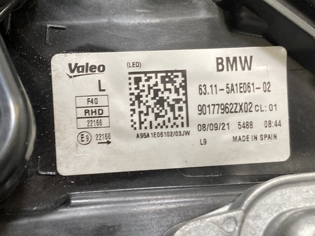 ジャンク!1シリーズ F40 純正 左 ヘッドライト/ランプ LED VALEO 63.11-5A1E061-02/63115A1E06102 BMW(135885)