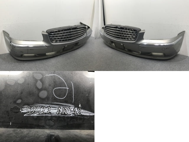シーマ F50/GF50/GNF50/HF50 純正 前期 フロント バンパー グリル付 62022 AR042 シルバー メタリック 日産(138491)