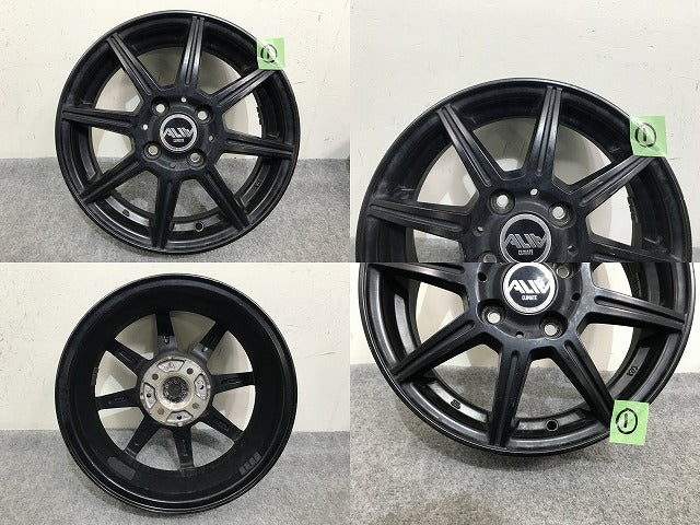 N-BOX タント ムーヴ スペーシア ルークス 社外 ホイール CLIMATE/クライメイト 4本セット 14x4.5/ET43/4穴 4H/PCD100/ハブ径62mm(138500)
