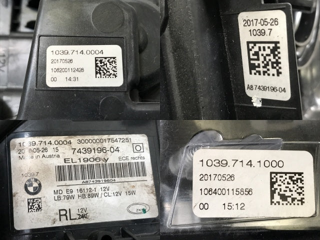5シリーズ G30/G31 純正 前期 右 ヘッドライト/ランプ LED ZKW 7439196-04 BMW(138592)