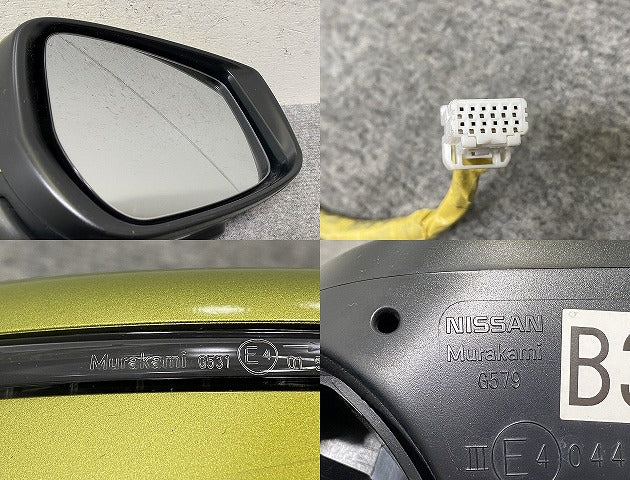 ノート/NOTE E12/NE12 e-POWER/HE12/SNE12 純正 後期 右 ドアミラー 12線 カメラウインカー付 Murakami G531/G579 オリーブグリーン139610)