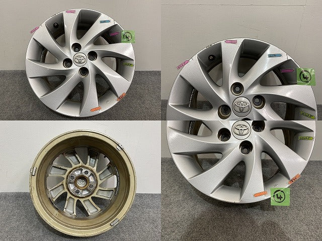 ビービー/bB QNC20/QNC25/QNC21 純正 ホイール 4本セット 15x6/ET40/4穴 4H/PCD100/ハブ径54mm トヨタ(139994)