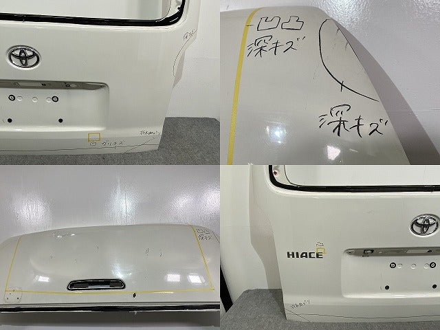 ハイエース/レジアスエース 200系/1型/2型/3型/4型/5型/6型/7型/標準ハイルーフ 純正 リアゲート/バックドア/リアハッチ ホワイト(141443)
