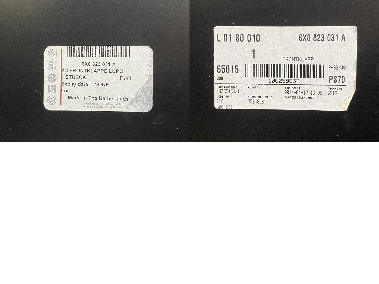 新品!ルポ 6X/6EAVY/6XAUA/6XBBY 前 ボンネット/エンジンフード 6X0 823 031A 未塗装 フォルクスワーゲン(142542)