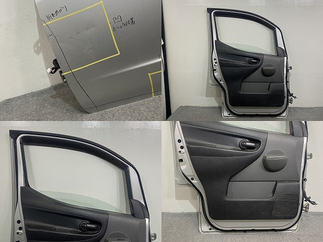 バネット NV200 M20/VM20/VNM20 純正 左 フロント ドア バイザー内張りガラス付 ブリリアントシルバーメタリック K23 日産(142861)