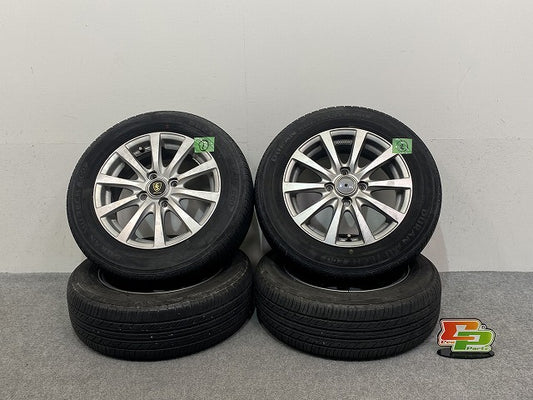 社外 タイヤホイールセット ラジアル 4本セット 14x5.5/ET45/4穴 4H/PCD100/ハブ径66mm パッソ ヴィッツ フィット キューブ(143053)