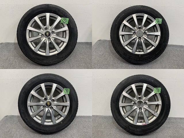 社外 タイヤホイールセット ラジアル 4本セット 14x5.5/ET45/4穴 4H/PCD100/ハブ径66mm パッソ ヴィッツ フィット キューブ(143053)
