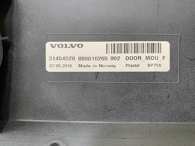 新品!XC60 DB系/2013-2017 純正 左 フロント ドア サイドパネル 31349335 グレー ソリッド ボルボ(144306)