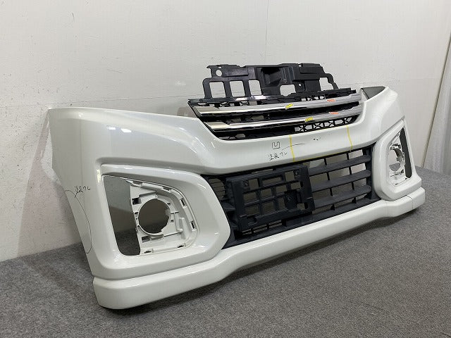スペーシア カスタム/フレアワゴンカスタムスタイル MK42S/MM42S 純正 後期 F バンパー グリル付 71711-65R5 クリスタルホワイト(145022)