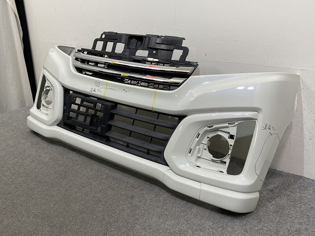 スペーシア カスタム/フレアワゴンカスタムスタイル MK42S/MM42S 純正 後期 F バンパー グリル付 71711-65R5 クリスタルホワイト(145022)