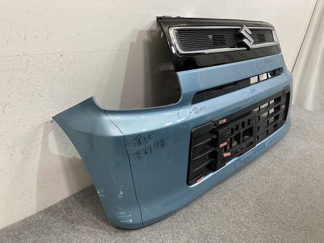 ワゴンR MH35S/MH55S/MH85S/MH95S 純正 フロント バンパー グリルロアグリル付 71711-63R0 フィズブルーパールメタリック ZJH(145244)