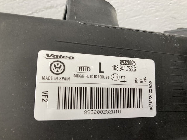 新品!シロッコ 13C 純正 左 ヘッドライト/ランプ キセノン HID VALEO 1K8.941.753.G フォルクスワーゲン(145567)