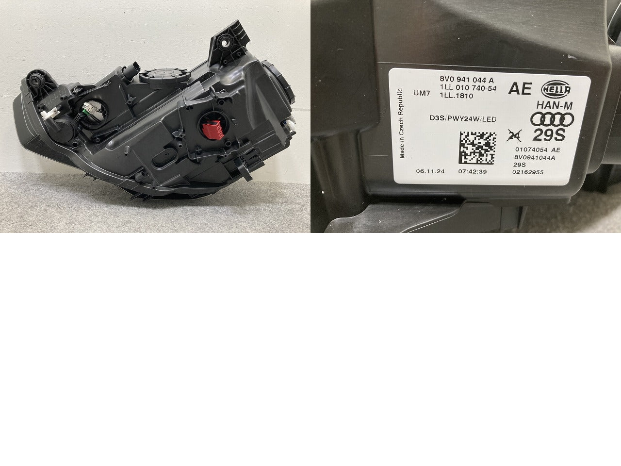 新品!A3 8V系 純正 前期 右 ヘッドライト/ランプ キセノン HID HELLA 8V0 941 044 A 8V0941044A アウディ(145571)