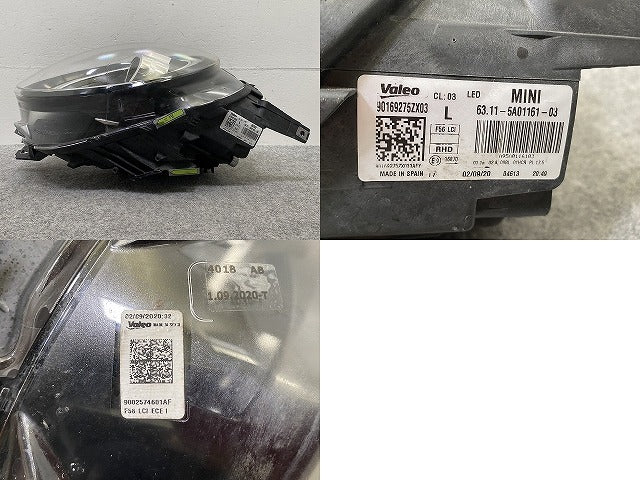 ミニ F54/F55/F56/F57 純正 左 ヘッドライト/ランプ LED VALEO MINI(146159)