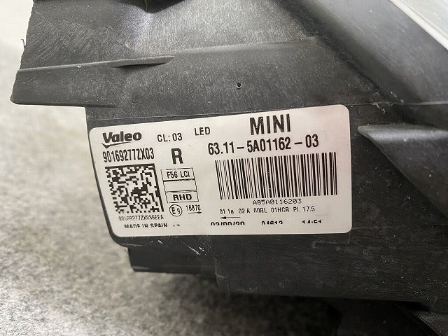 ミニ F54/F55/F56/F57 純正 後期 右 ヘッドライト/ランプ LED VALEO 90169277ZX03 MINI(146162)