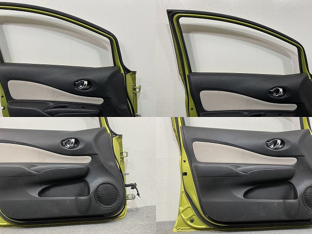 ノート/NOTE E12/NE12 e-POWER/HE12/SNE12 純正 左 フロント ドア 内張りガラス付 オリーブグリーン EBA 日産(146236)