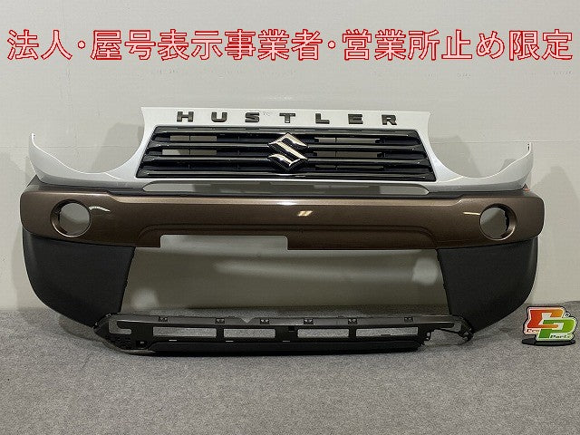 ハスラー MR31S/MR41S 純正 フロント バンパー グリル付 71711-65P0 ピュアホワイトパール ウッディブラウン2トーンルーフ DZW(146242)