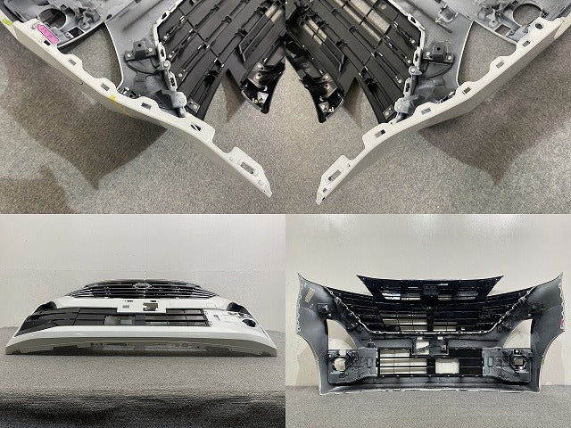 ルークス ハイウェイスター B44A/B45A/B47A/B48A 純正 後期 フロント バンパー グリル付 62022 7NK-0 ホワイトパール QBB 日産(146607)