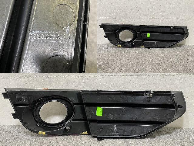 A4 8K 系 純正 左 フロント フォグカバー/フォグランプカバー 8K0 807 681 J  8K0807681J 素地/メッキ アウディ(146882)