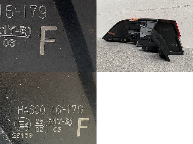 カローラ クロス ZSG10/MXGA10/ZVG11/ZVG15/ZVG13/ZVG16 純正 右 テールランプ/ライト/レンズ LEDハロゲン 刻印F HASCO 16-179(146883)
