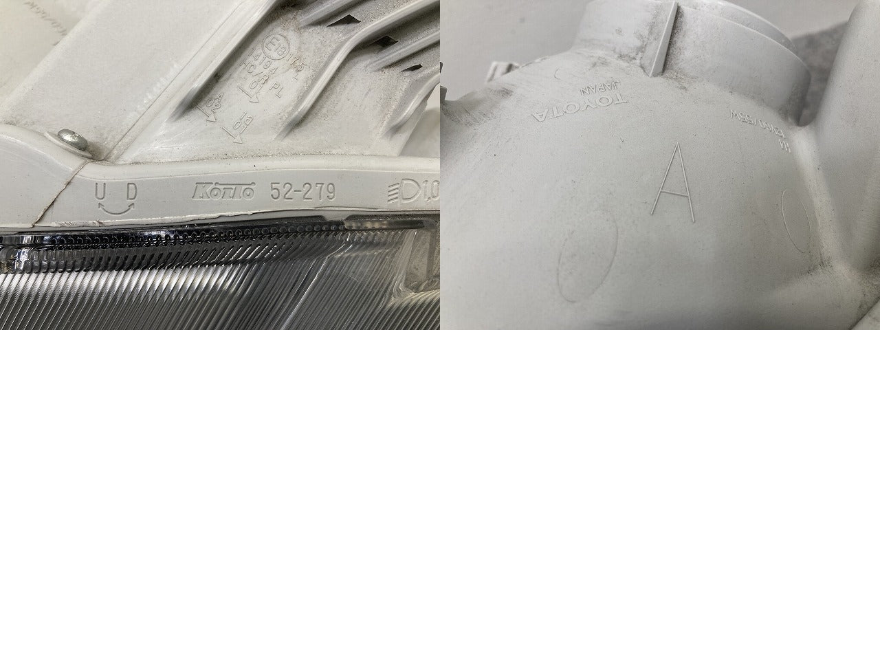 プロボックス/サクシード NCP160V/NCP165V/NHP160V 純正 左 ヘッドライト/ランプ ハロゲン レベライザー 刻印 A KOITO 52-279(147449)