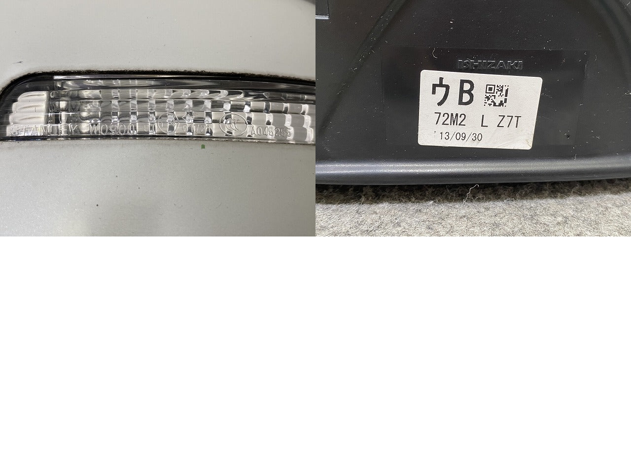 ワゴンR FZ/MH44S 純正 左 ドアミラー 7線 ウインカー付 ishizaki 72M2/W0900 パールホワイト Z7T スズキ(147504)