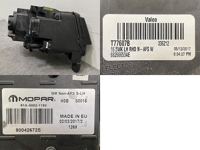ジープ/グランドチェロキー WK36 純正 後期 左 ヘッドライト/ランプ LED VALEO T77607B クライスラー(147961)