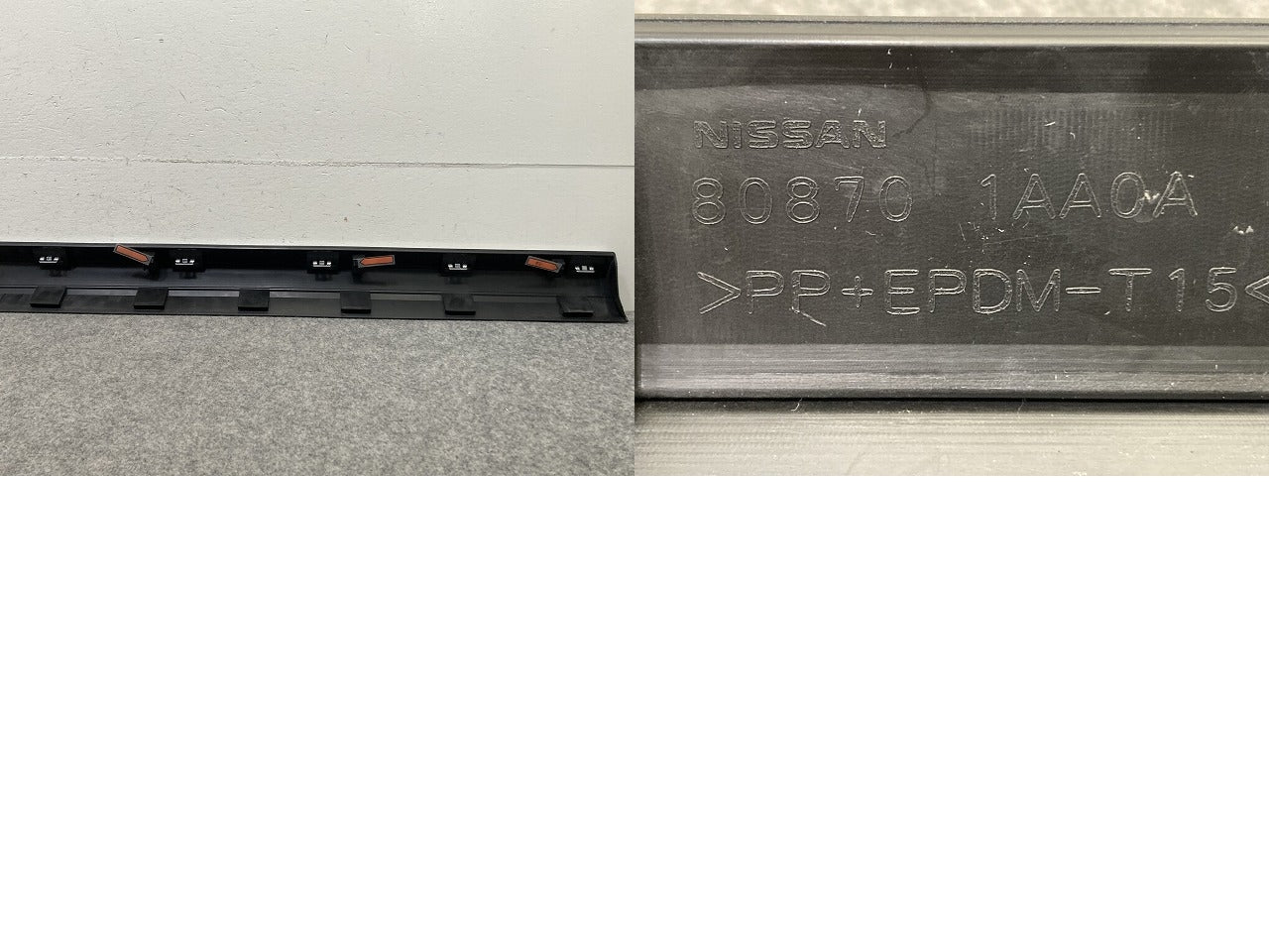 ムラーノ Z51/PNZ51/TNZ51/TZ51 純正 右 フロント ドア モール 80870 1AA0A 80870-1AA2B 素地/メッキ 日産(148487)